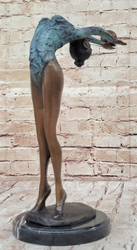 Athlete Gymnast Balancing Ball Bronze Sculpture 15" x 11"
