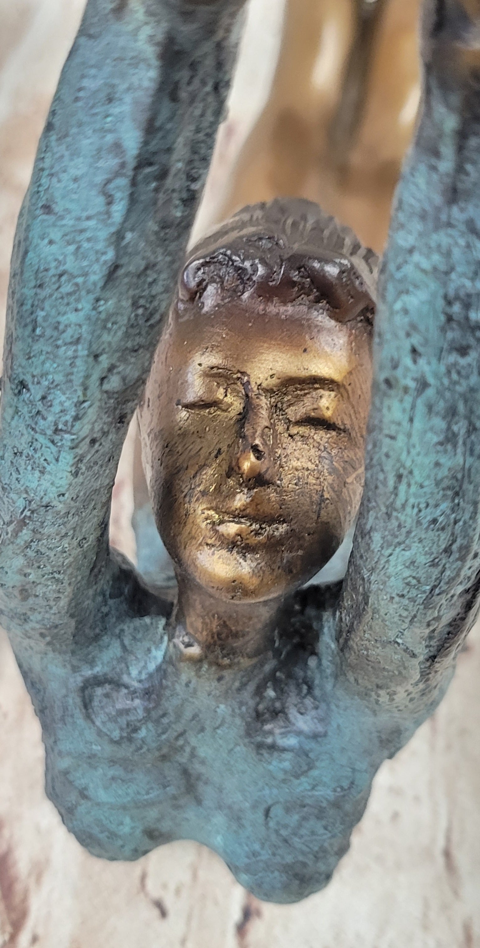 Athlete Gymnast Balancing Ball Bronze Sculpture 15" x 11"