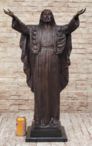 Jesus Christ Arms Outstretched Bronze Sculpture 33" x 20"