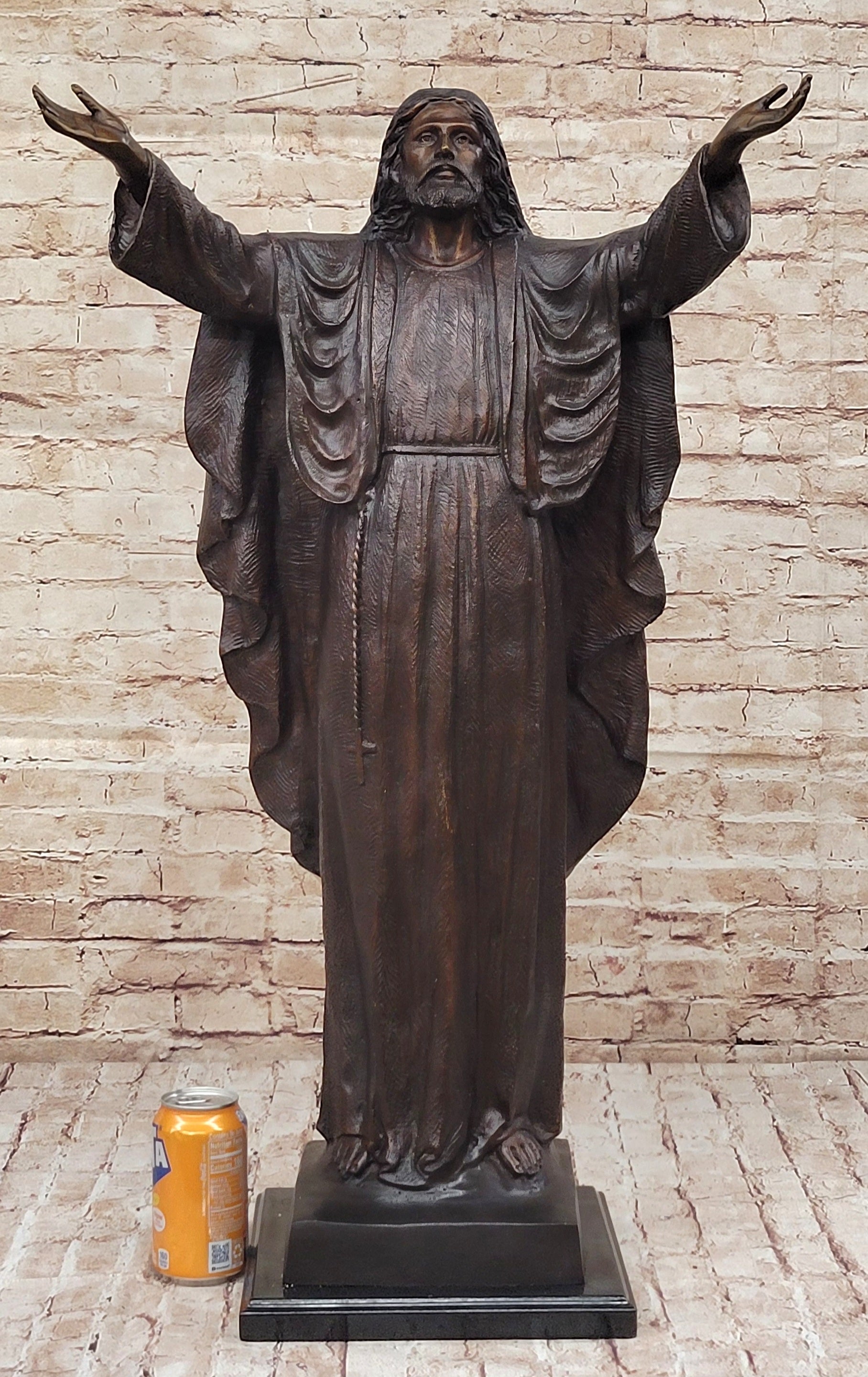 Jesus Christ Arms Outstretched Bronze Sculpture 33" x 20"