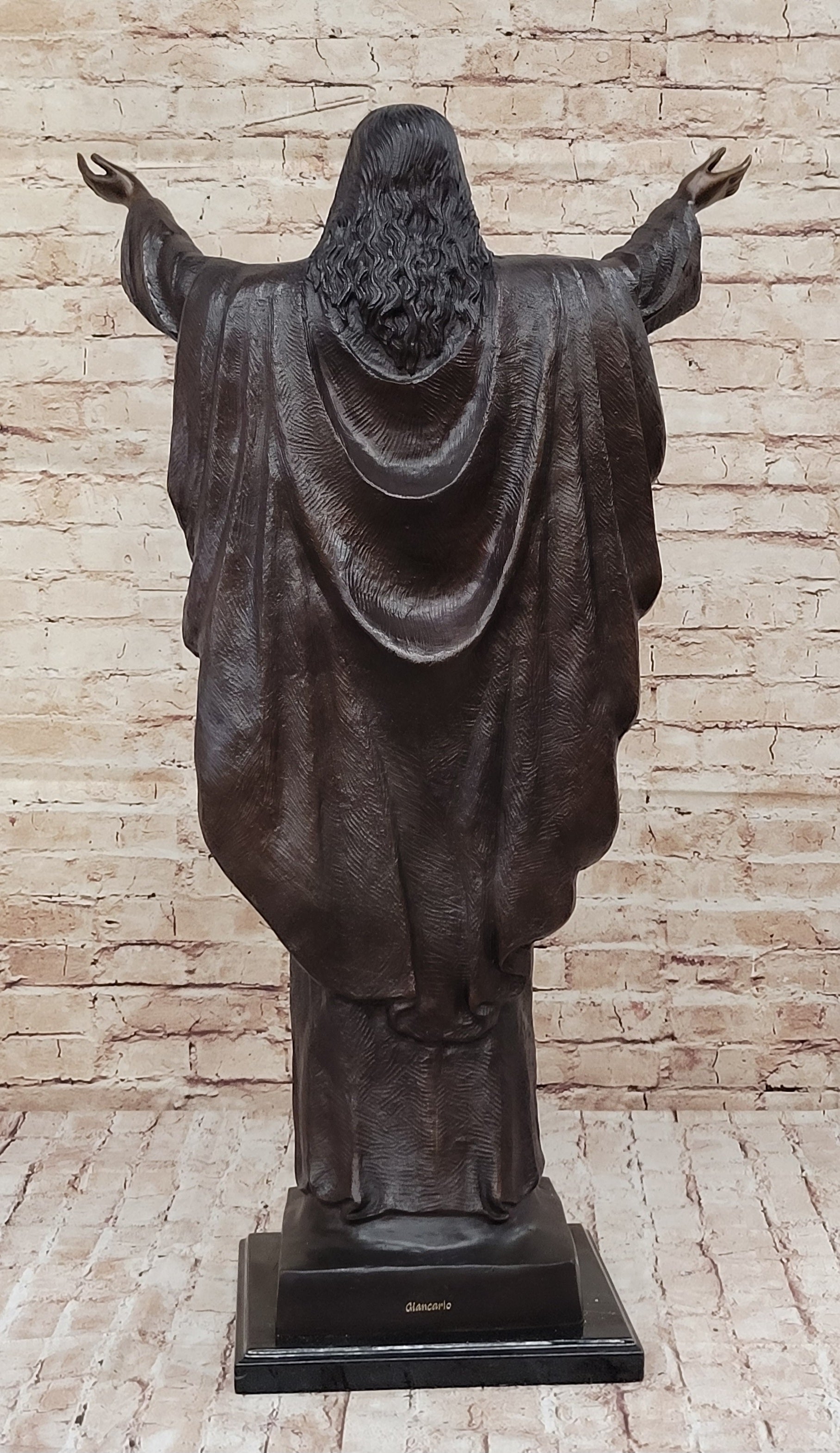 Jesus Christ Arms Outstretched Bronze Sculpture 33" x 20"