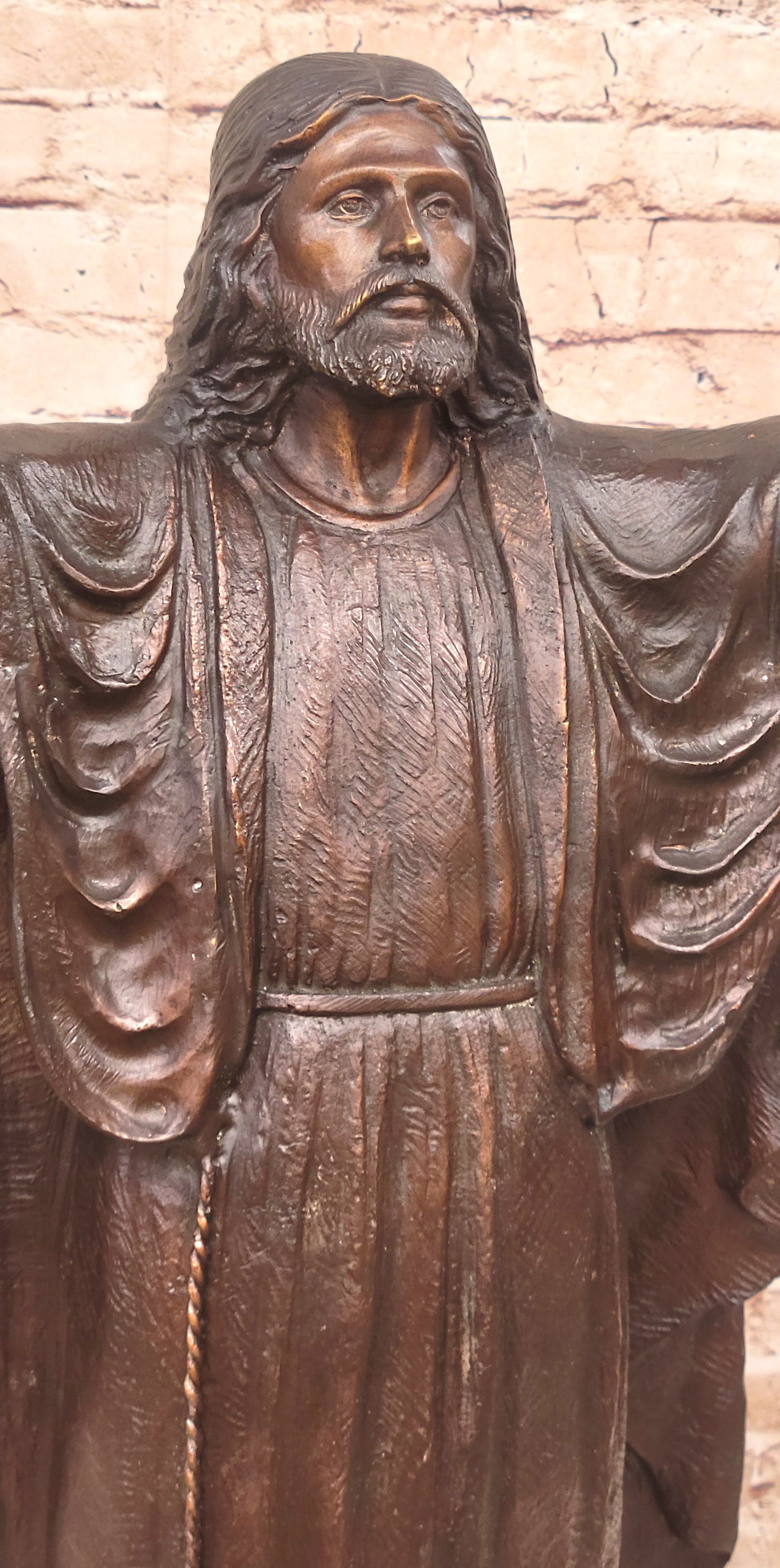 Jesus Christ Arms Outstretched Bronze Sculpture 33" x 20"