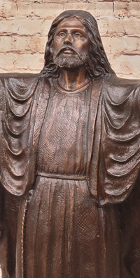 Jesus Christ Arms Outstretched Bronze Sculpture 33" x 20"