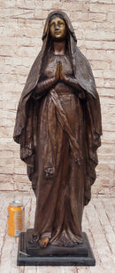 Madonna Virgin Mary Bronze Christian Catholic Sculpture 32" x 12"