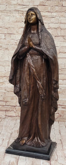Madonna Virgin Mary Bronze Christian Catholic Sculpture 32" x 12"