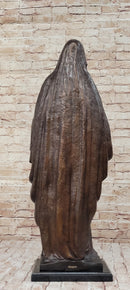 Madonna Virgin Mary Bronze Christian Catholic Sculpture 32" x 12"