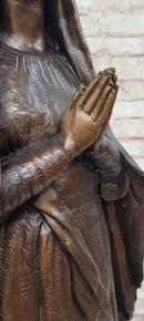 Madonna Virgin Mary Bronze Christian Catholic Sculpture 32" x 12"