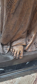 Madonna Virgin Mary Bronze Christian Catholic Sculpture 32" x 12"