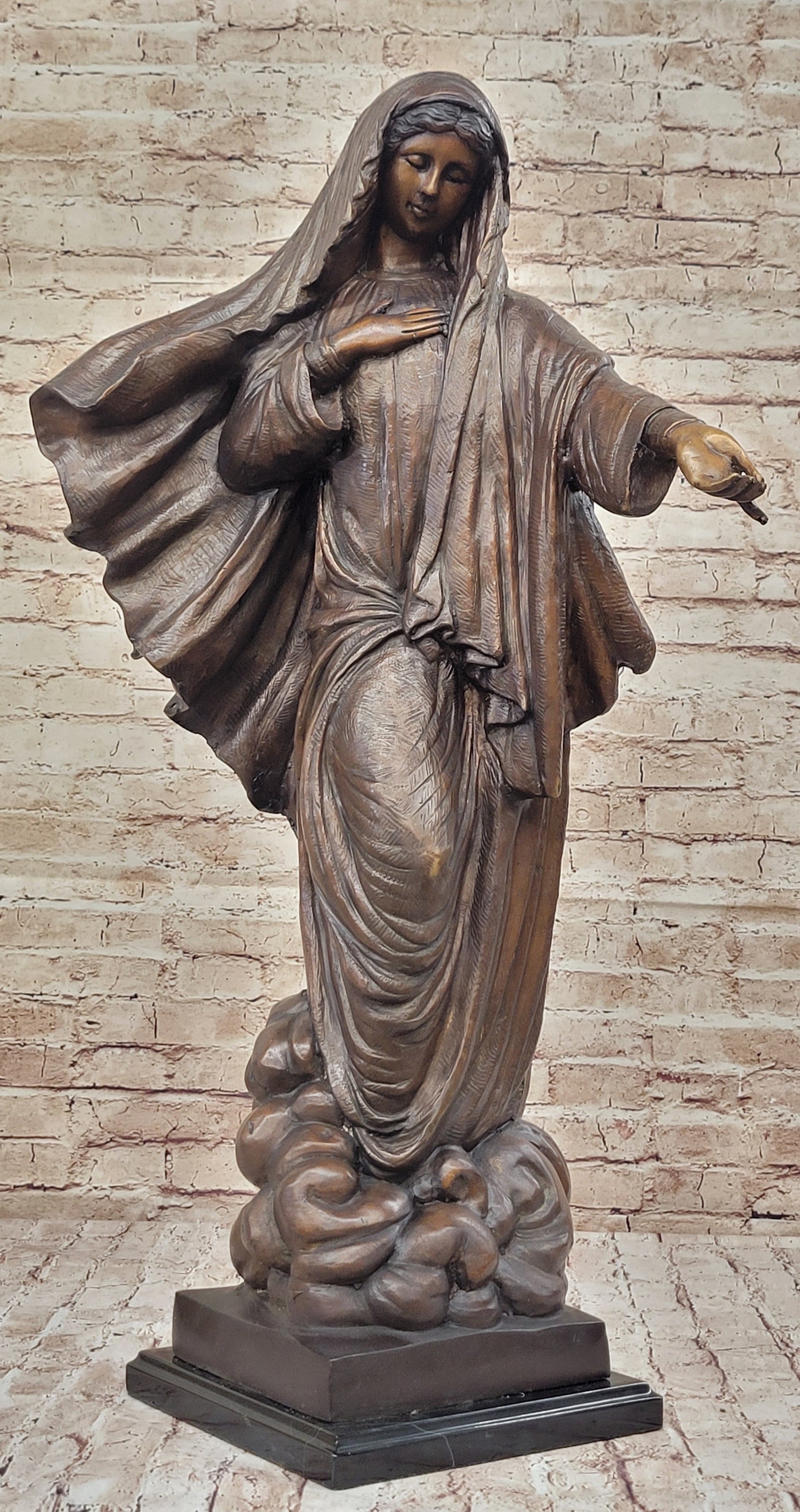 Virgin Saint Mary w/ Outstretched Hand Bronze 33" x 18"