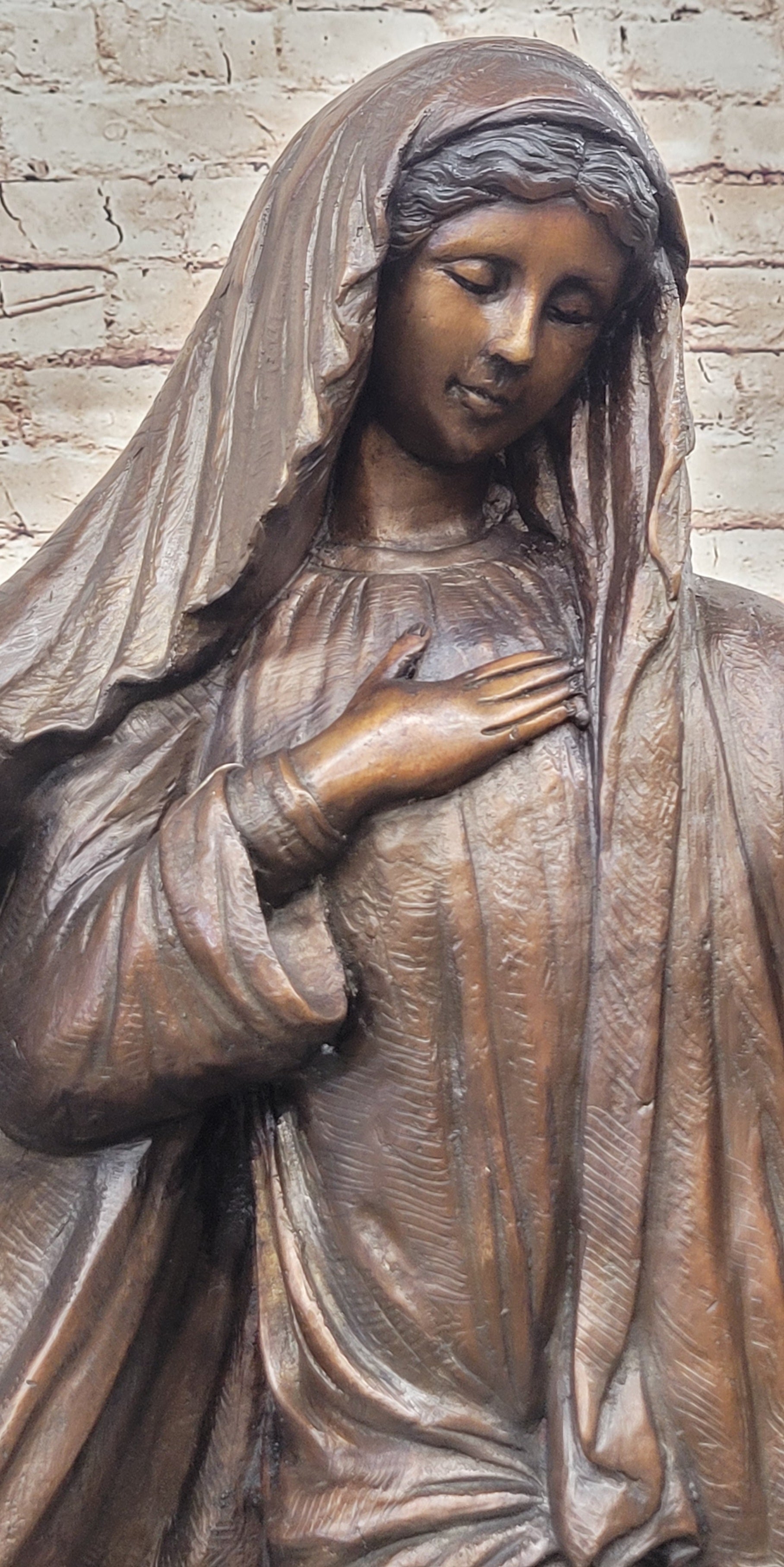 Virgin Saint Mary w/ Outstretched Hand Bronze 33" x 18"