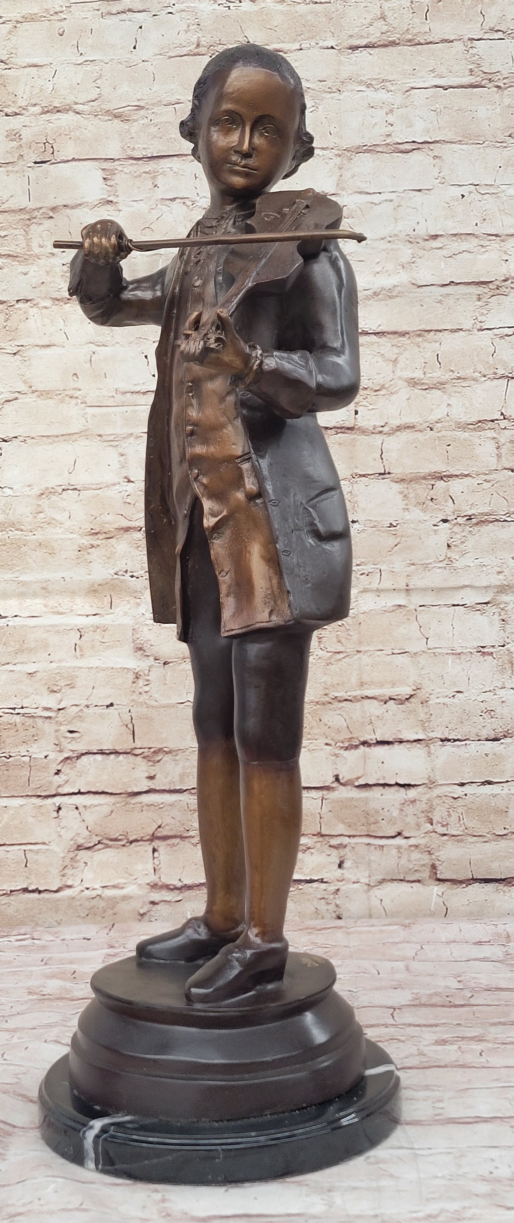Limited Edition Signed Collett Mozart Violin Bronze Sculpture