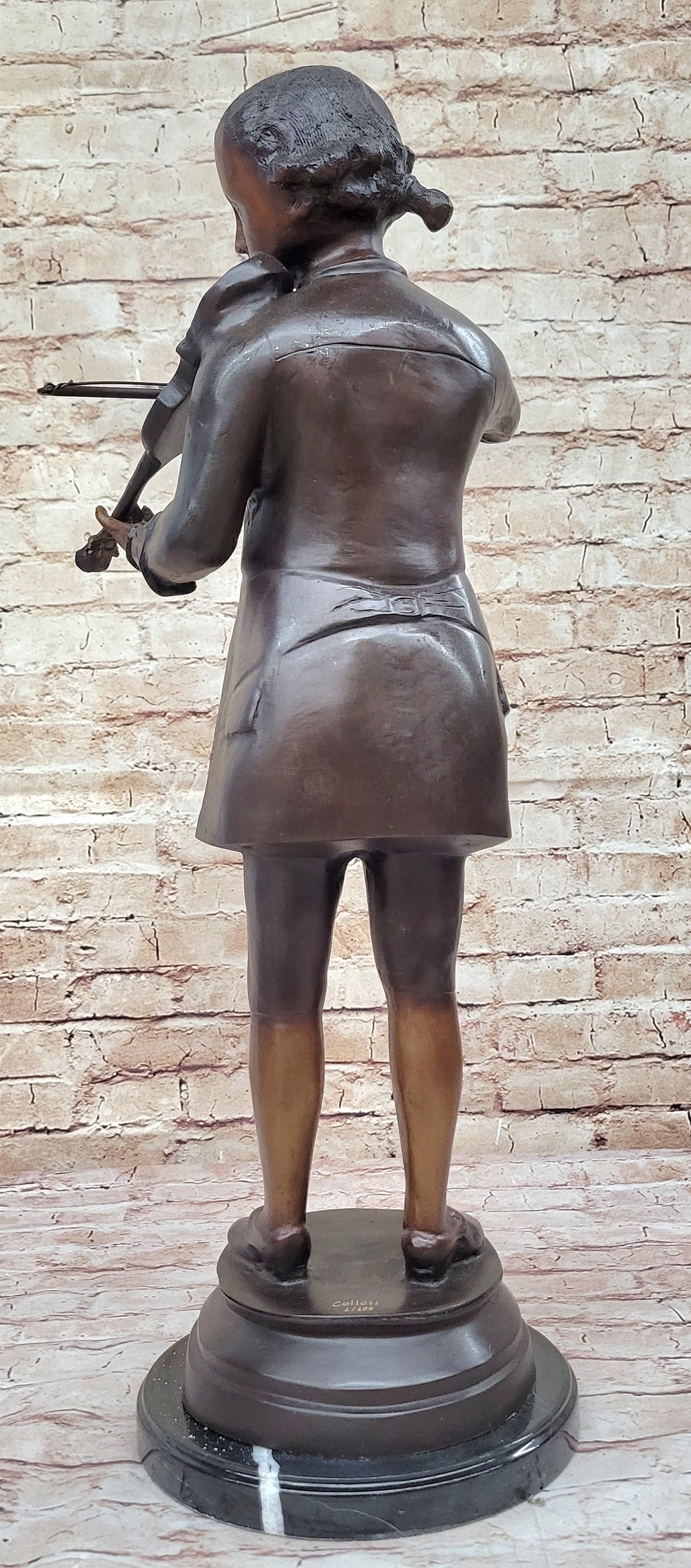 Limited Edition Signed Collett Mozart Violin Bronze Sculpture