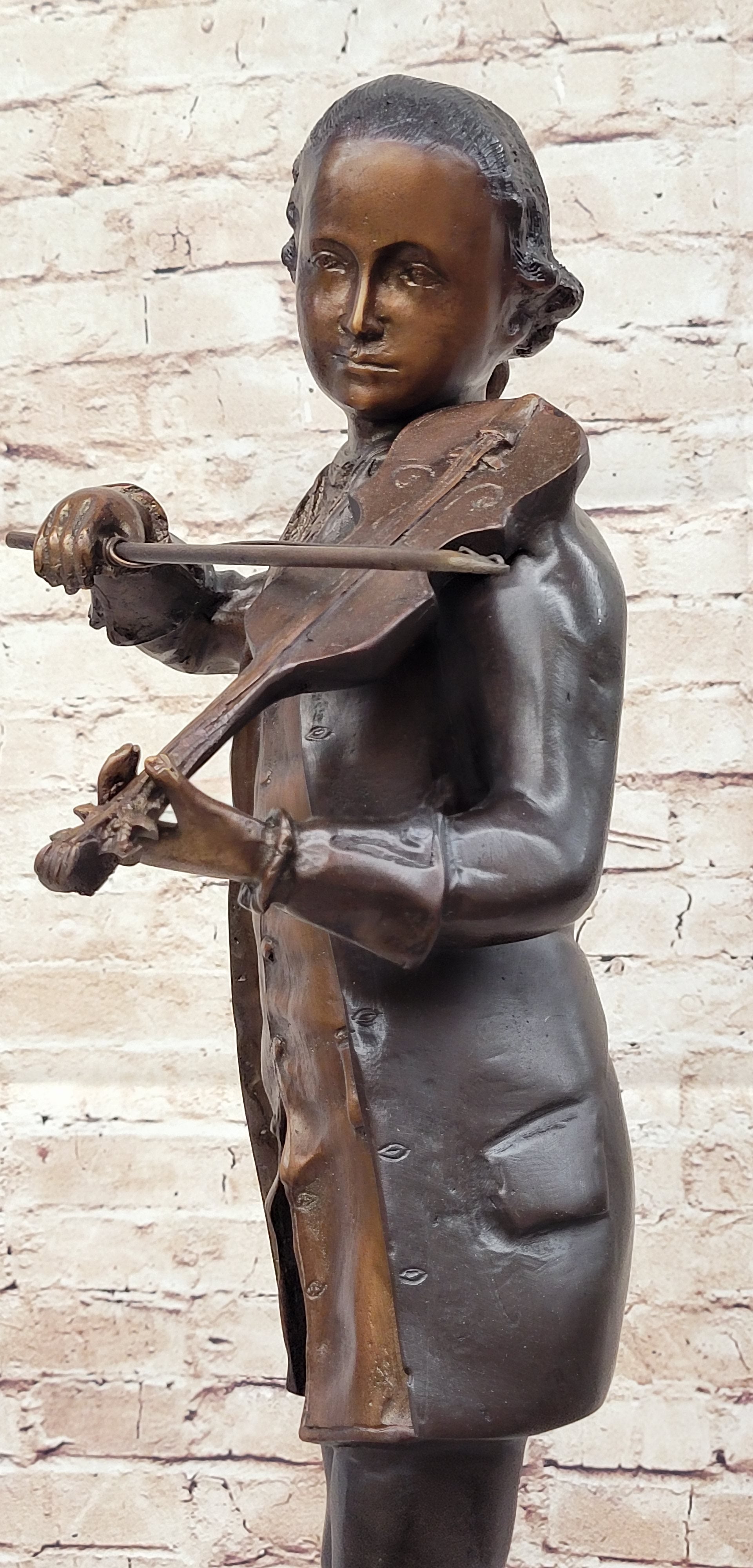 Limited Edition Signed Collett Mozart Violin Bronze Sculpture