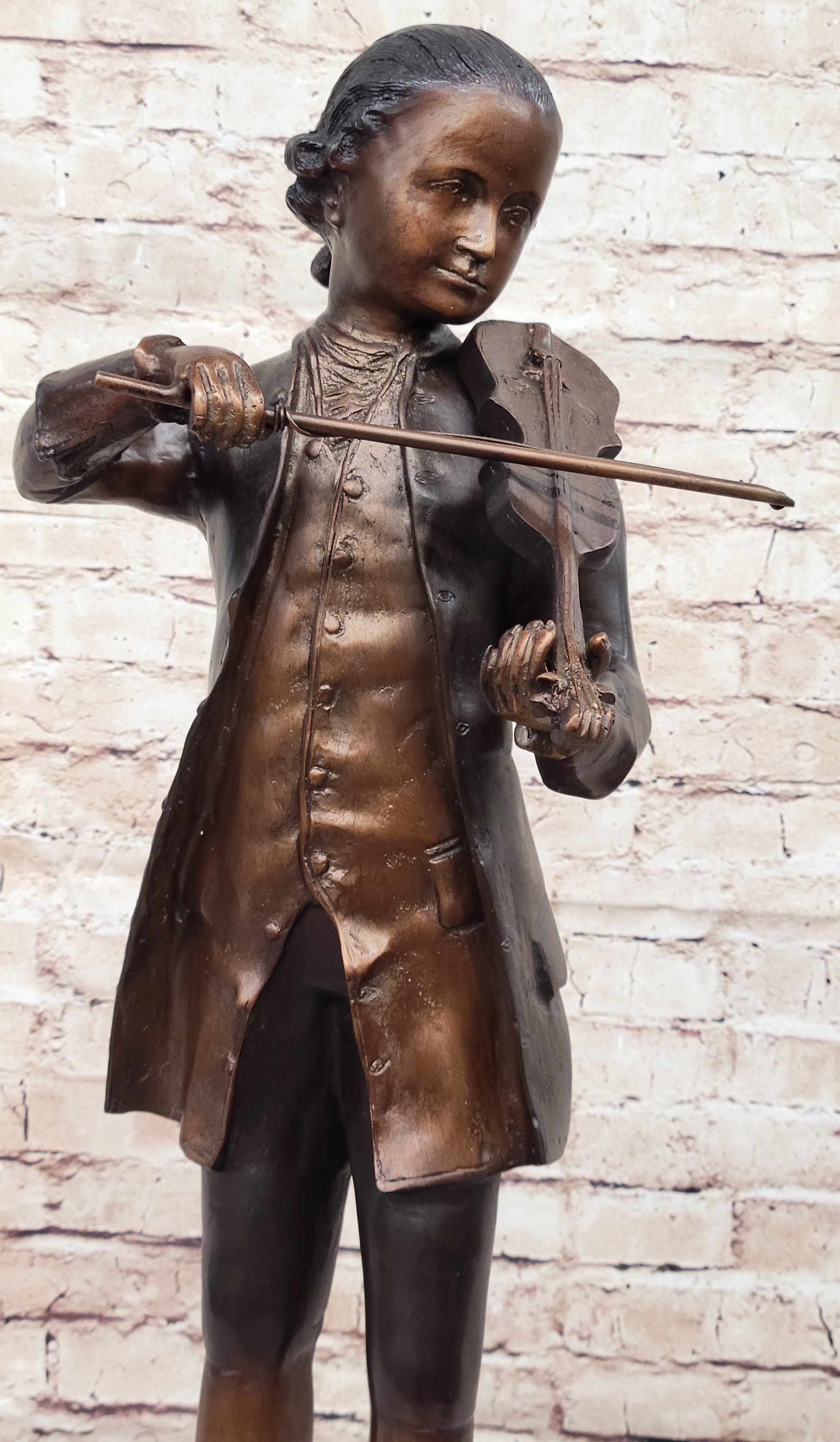 Limited Edition Signed Collett Mozart Violin Bronze Sculpture