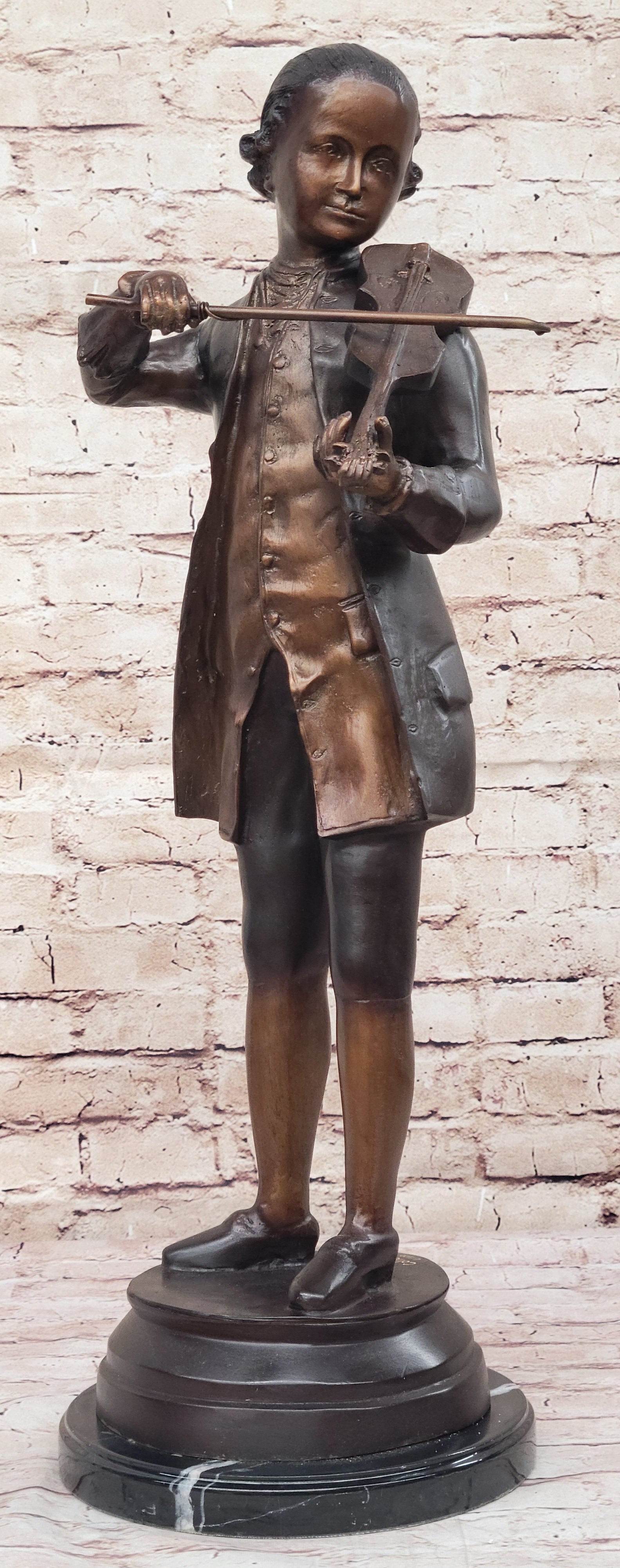 Limited Edition Signed Collett Mozart Violin Bronze Sculpture