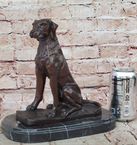 Bronze Dog Sculpture – Noble Canine Guardian on Marble Base