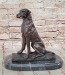Bronze Dog Sculpture – Noble Canine Guardian on Marble Base
