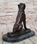 Bronze Dog Sculpture – Noble Canine Guardian on Marble Base