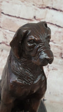 Bronze Dog Sculpture – Noble Canine Guardian on Marble Base