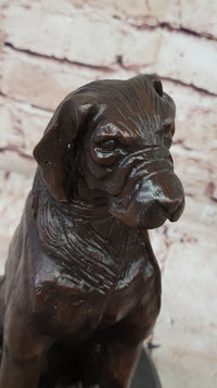 Bronze Dog Sculpture – Noble Canine Guardian on Marble Base