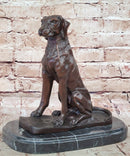 Bronze Dog Sculpture – Noble Canine Guardian on Marble Base