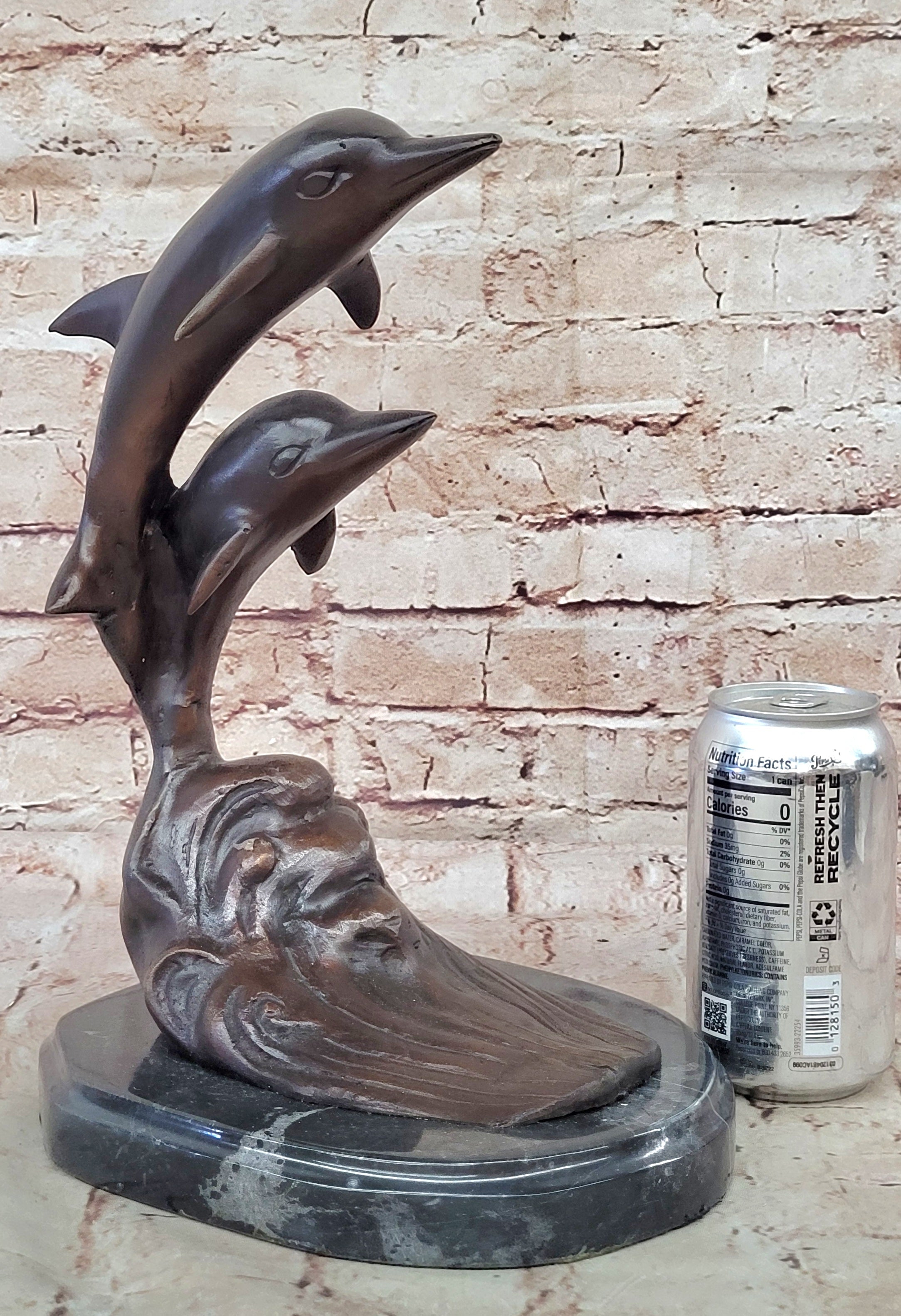 Signed Numbered Bronze Dolphin Sculpture - Jumping Dolphins