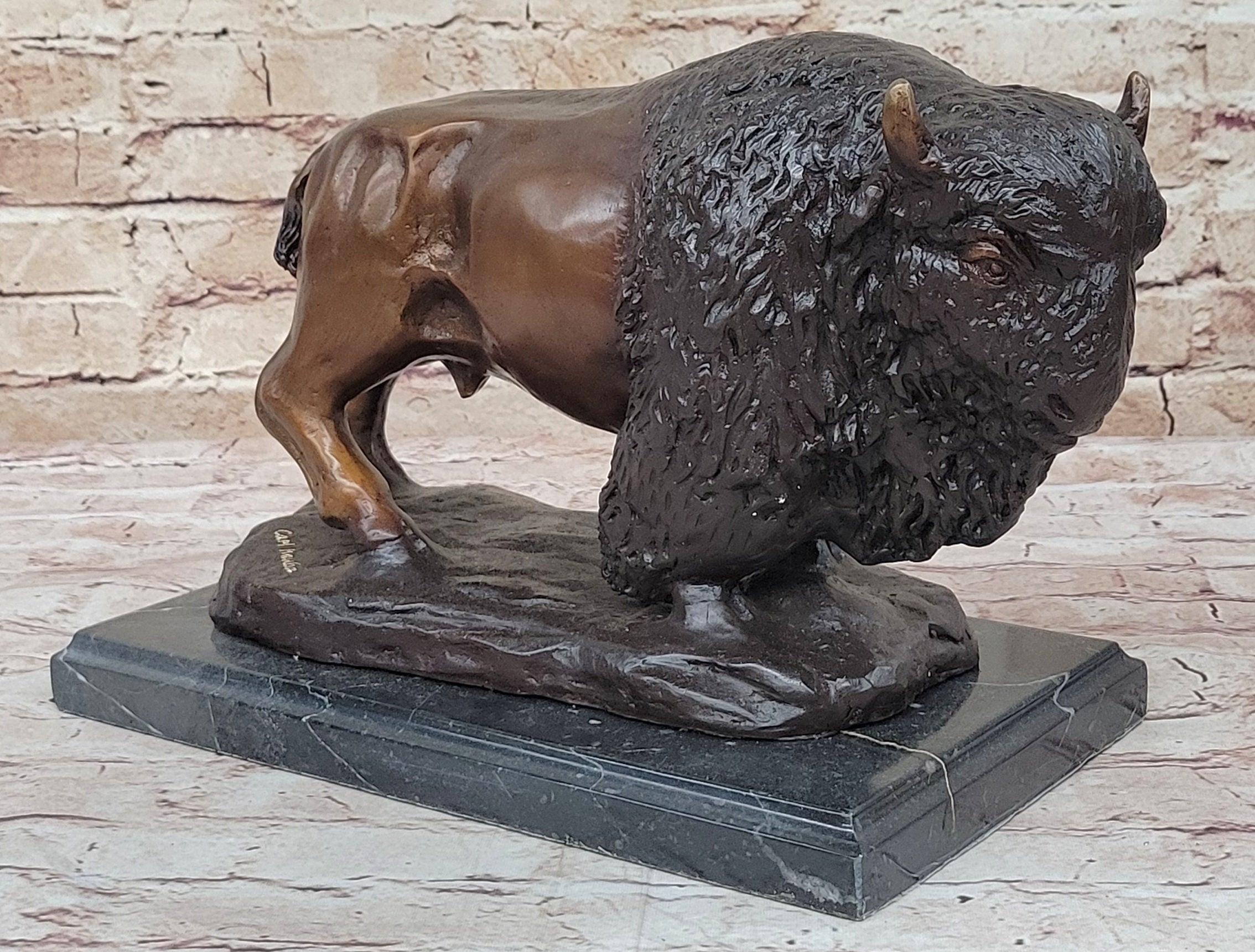 Carl Kauba Bison Buffalo Genuine Bronze Sculpture