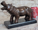 Yawning Hippopotamus - Bronze Sculpture by Mogniez