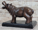 Yawning Hippopotamus - Bronze Sculpture by Mogniez