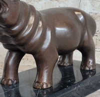 Yawning Hippopotamus - Bronze Sculpture by Mogniez