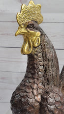 Rooster Bronze Metal Sculpture Moigniez Farm Barn Art 12" x 10"