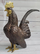 Rooster Bronze Metal Sculpture Moigniez Farm Barn Art 12" x 10"