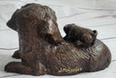 Labrador Retriever and Puppy Bronze Sculpture 4" x 8"