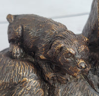 Labrador Retriever and Puppy Bronze Sculpture 4" x 8"
