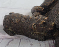 Labrador Retriever and Puppy Bronze Sculpture 4" x 8"