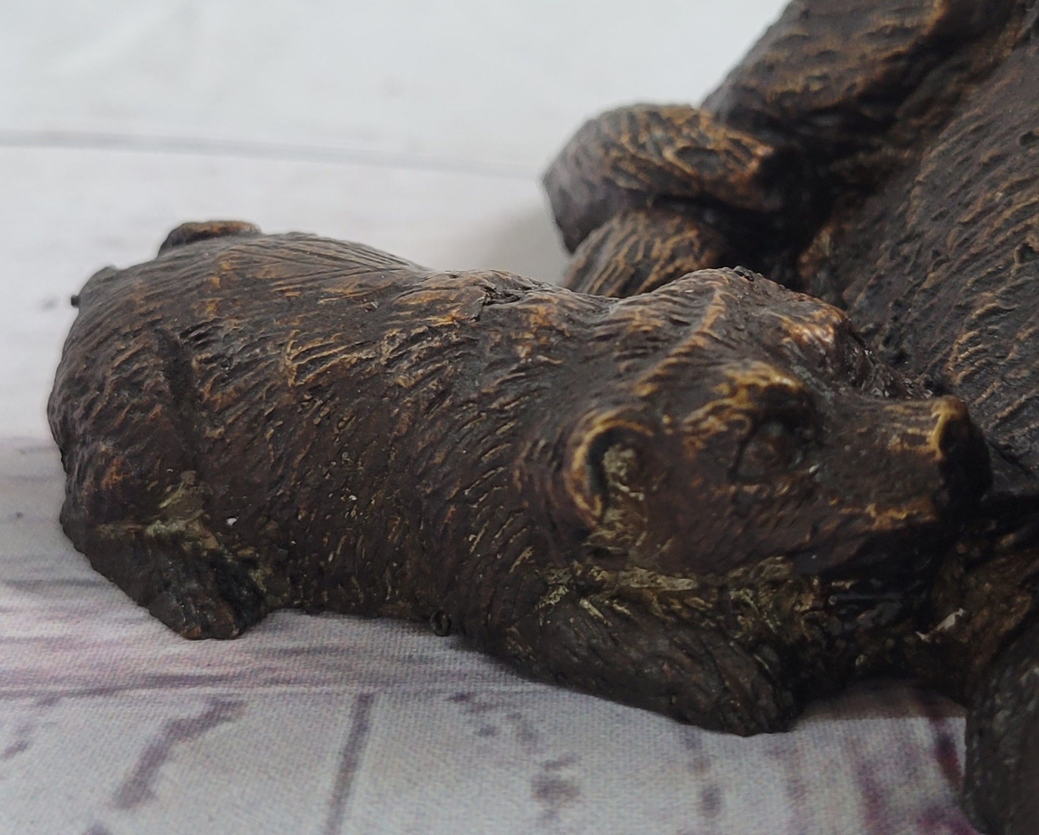 Labrador Retriever and Puppy Bronze Sculpture 4" x 8"