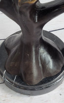 Signed Moigniez Peacock Bronze Sculpture 14" x 8"