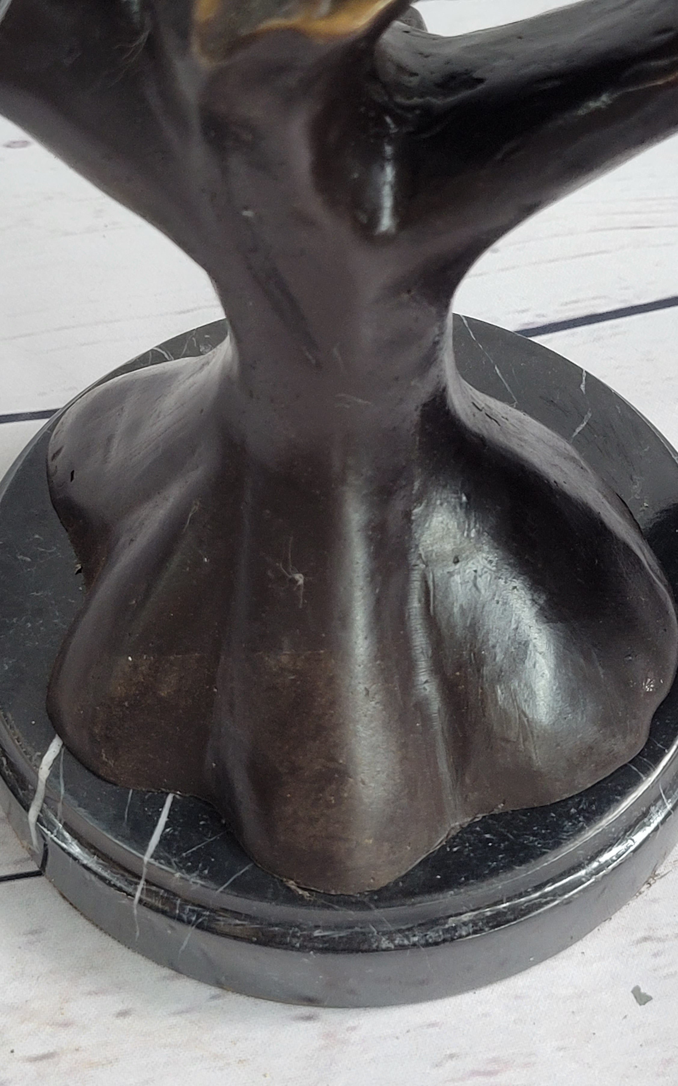Signed Moigniez Peacock Bronze Sculpture 14" x 8"