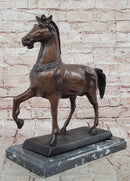Bronze Horse Sculpture – Elegant Stallion on Marble Base