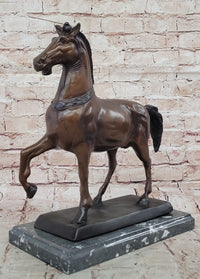 Bronze Horse Sculpture – Elegant Stallion on Marble Base