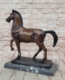 Bronze Horse Sculpture – Elegant Stallion on Marble Base