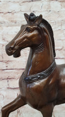Bronze Horse Sculpture – Elegant Stallion on Marble Base