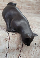 Signed Adorable Cat Bronze Sculpture Hot Cast Lost Wax