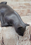 Signed Adorable Cat Bronze Sculpture Hot Cast Lost Wax