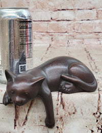 Lazy Cat Bronze – Minimalist Sleeping Kitty Signed Nardini
