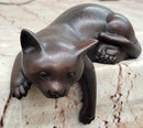 Lazy Cat Bronze – Minimalist Sleeping Kitty Signed Nardini