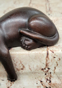 Lazy Cat Bronze – Minimalist Sleeping Kitty Signed Nardini