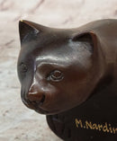 Cat Kitten Sitting on Edge Bronze Sculpture 3" x 6"