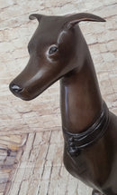 Art Deco Life Size Sitting Greyhound Dog Bronze Sculpture