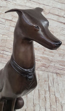 Art Deco Life Size Sitting Greyhound Dog Bronze Sculpture